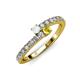 3 - Delise 3.40mm Round White and Yellow Sapphire with Side Diamonds Bypass Ring 