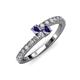 3 - Delise 3.40mm Round Iolite with Side Diamonds Bypass Ring 