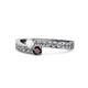 1 - Orane White Sapphire and Red Garnet with Side Diamonds Bypass Ring 