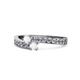1 - Orane White Sapphire with Side Diamonds Bypass Ring 
