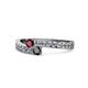 1 - Orane Ruby and Black Diamond with Side Diamonds Bypass Ring 