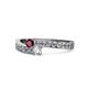 1 - Orane Ruby and Diamond with Side Diamonds Bypass Ring 