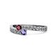1 - Orane Ruby and Iolite with Side Diamonds Bypass Ring 