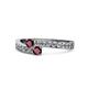 1 - Orane Ruby with Side Diamonds Bypass Ring 