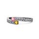 1 - Orane Pink Tourmaline and Citrine with Side Diamonds Bypass Ring 