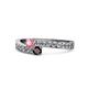 1 - Orane Pink Tourmaline and Red Garnet with Side Diamonds Bypass Ring 