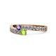1 - Orane Iolite and Peridot with Side Diamonds Bypass Ring 