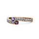 1 - Orane Iolite and Red Garnet with Side Diamonds Bypass Ring 