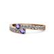 1 - Orane Iolite with Side Diamonds Bypass Ring 