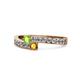1 - Orane Peridot and Citrine with Side Diamonds Bypass Ring 