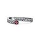 1 - Orane Diamond and Ruby with Side Diamonds Bypass Ring 