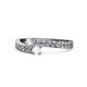 1 - Orane Diamond and White Sapphire with Side Diamonds Bypass Ring 