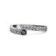 1 - Orane Diamond and Red Garnet with Side Diamonds Bypass Ring 