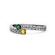 1 - Orane Emerald and Citrine with Side Diamonds Bypass Ring 