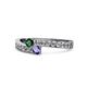 1 - Orane Emerald and Iolite with Side Diamonds Bypass Ring 