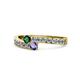 1 - Orane Emerald and Iolite with Side Diamonds Bypass Ring 