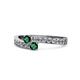 1 - Orane Emerald with Side Diamonds Bypass Ring 