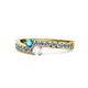 1 - Orane London Blue Topaz and White Sapphire with Side Diamonds Bypass Ring 