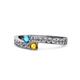 1 - Orane London Blue Topaz and Citrine with Side Diamonds Bypass Ring 
