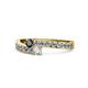 1 - Orane Black and White Diamond with Side Diamonds Bypass Ring 