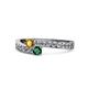 1 - Orane Citrine and Emerald with Side Diamonds Bypass Ring 