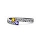 1 - Orane Citrine and Iolite with Side Diamonds Bypass Ring 