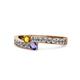 1 - Orane Citrine and Iolite with Side Diamonds Bypass Ring 