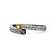 1 - Orane Citrine and Red Garnet with Side Diamonds Bypass Ring 