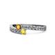 1 - Orane Citrine and Yellow Sapphire with Side Diamonds Bypass Ring 