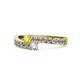 1 - Orane Yellow Sapphire and Diamond with Side Diamonds Bypass Ring 