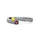 1 - Orane Yellow Sapphire and Ruby with Side Diamonds Bypass Ring 