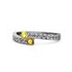 1 - Orane Yellow Sapphire and Citrine with Side Diamonds Bypass Ring 