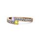 1 - Orane Tanzanite and Yellow Diamond with Side Diamonds Bypass Ring 