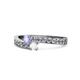 1 - Orane Tanzanite and White Sapphire with Side Diamonds Bypass Ring 