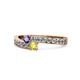 1 - Orane Iolite and Yellow Diamond with Side Diamonds Bypass Ring 