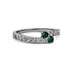 2 - Orane Emerald with Side Diamonds Bypass Ring 