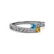 2 - Orane London Blue Topaz and Citrine with Side Diamonds Bypass Ring 