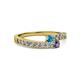 2 - Orane London Blue Topaz and Iolite with Side Diamonds Bypass Ring 