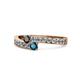 1 - Orane Black and Blue Diamond with Side Diamonds Bypass Ring 