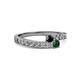2 - Orane Black Diamond and Emerald with Side Diamonds Bypass Ring 