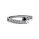 2 - Orane Black Diamond and White Sapphire with Side Diamonds Bypass Ring 