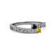 2 - Orane Black Diamond and Yellow Sapphire with Side Diamonds Bypass Ring 