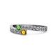 1 - Orane Green Garnet and Citrine with Side Diamonds Bypass Ring 