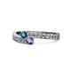 1 - Orane Blue Diamond and Iolite with Side Diamonds Bypass Ring 
