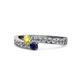 1 - Orane Yellow Diamond and Blue Sapphire with Side Diamonds Bypass Ring 