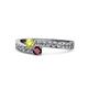 1 - Orane Yellow Diamond and Ruby with Side Diamonds Bypass Ring 