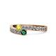 1 - Orane Yellow Diamond and Emerald with Side Diamonds Bypass Ring 