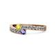 1 - Orane Yellow Diamond and Iolite with Side Diamonds Bypass Ring 