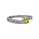 2 - Orane Yellow Diamond and Yellow Sapphire with Side Diamonds Bypass Ring 