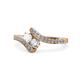 1 - Eleni White Sapphire and Diamond with Side Diamonds Bypass Ring 